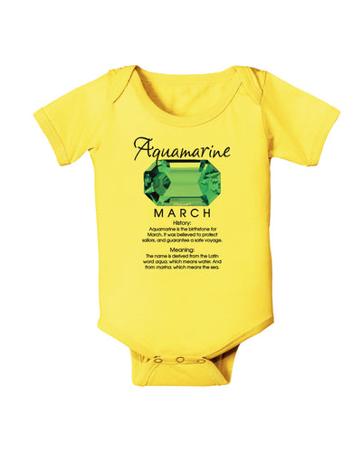 Birthstone Aquamarine Baby Romper Bodysuit-Baby Romper-TooLoud-Yellow-06-Months-Davson Sales