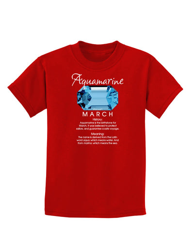 Birthstone Aquamarine Childrens Dark T-Shirt-Childrens T-Shirt-TooLoud-Red-X-Small-Davson Sales