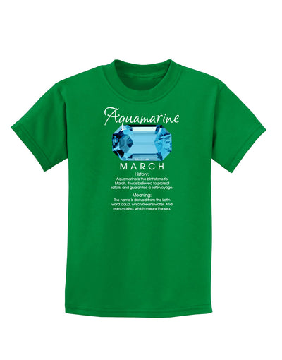 Birthstone Aquamarine Childrens Dark T-Shirt-Childrens T-Shirt-TooLoud-Kelly-Green-X-Small-Davson Sales