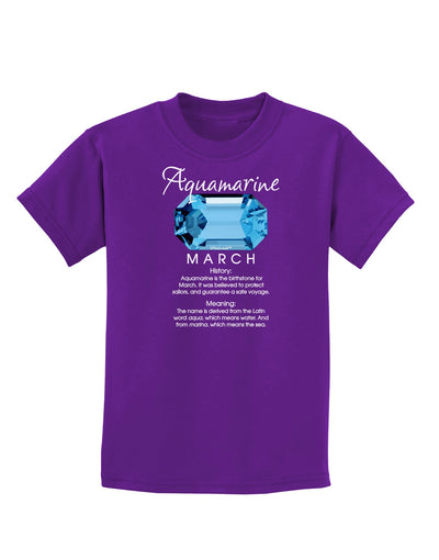 Birthstone Aquamarine Childrens Dark T-Shirt-Childrens T-Shirt-TooLoud-Purple-X-Small-Davson Sales