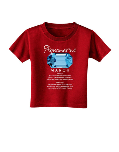 Birthstone Aquamarine Toddler T-Shirt Dark-Toddler T-Shirt-TooLoud-Red-2T-Davson Sales