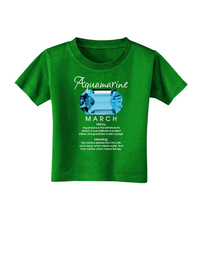 Birthstone Aquamarine Toddler T-Shirt Dark-Toddler T-Shirt-TooLoud-Clover-Green-2T-Davson Sales