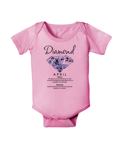 Birthstone Diamond Baby Romper Bodysuit-Baby Romper-TooLoud-Pink-06-Months-Davson Sales