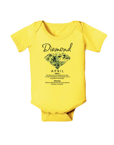 Birthstone Diamond Baby Romper Bodysuit-Baby Romper-TooLoud-Yellow-06-Months-Davson Sales