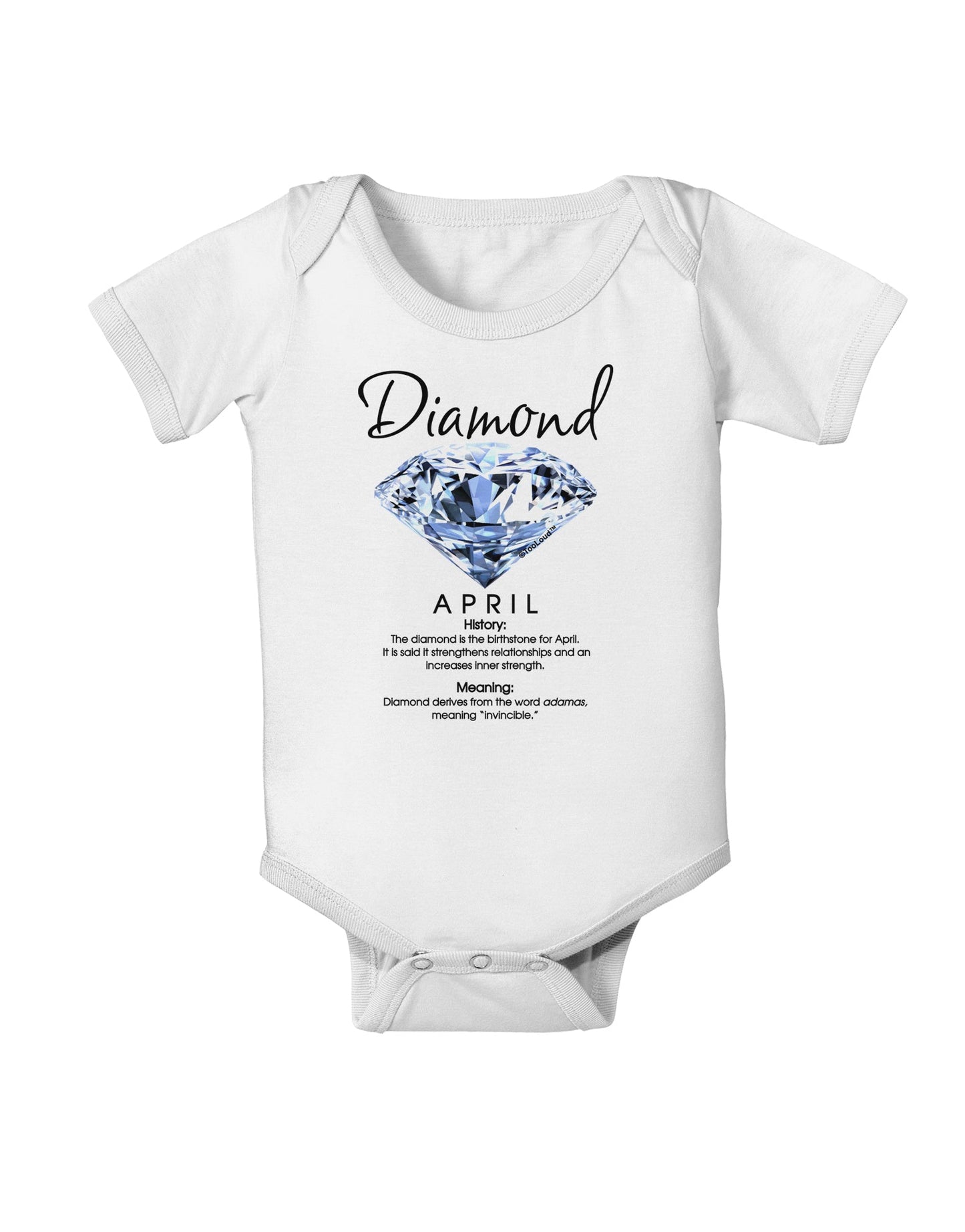 Birthstone Diamond Baby Romper Bodysuit-Baby Romper-TooLoud-White-06-Months-Davson Sales