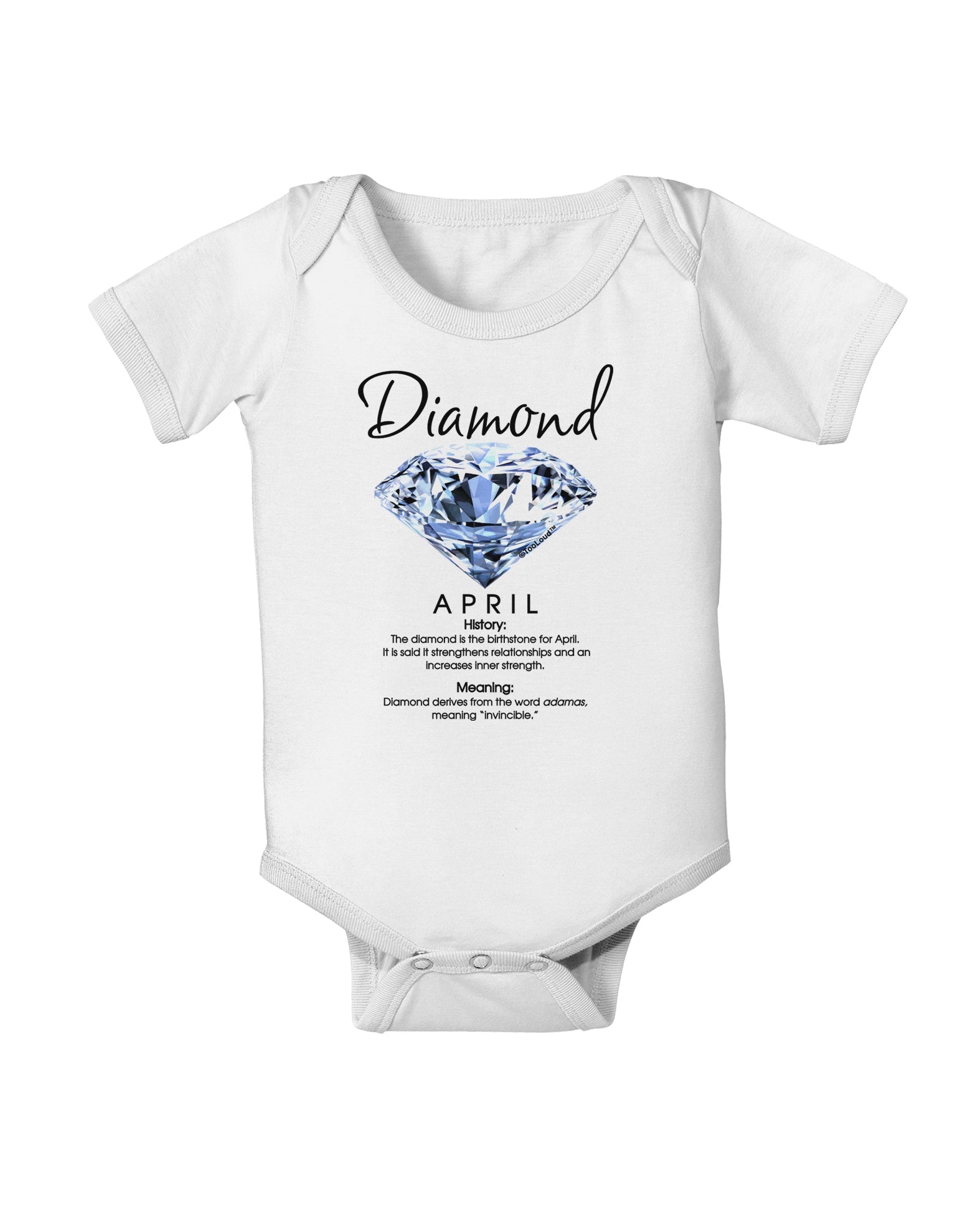 Birthstone Diamond Baby Romper Bodysuit-Baby Romper-TooLoud-White-06-Months-Davson Sales