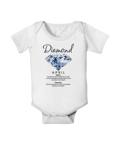 Birthstone Diamond Baby Romper Bodysuit-Baby Romper-TooLoud-White-06-Months-Davson Sales