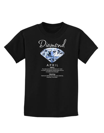 Birthstone Diamond Childrens Dark T-Shirt-Childrens T-Shirt-TooLoud-Black-X-Small-Davson Sales