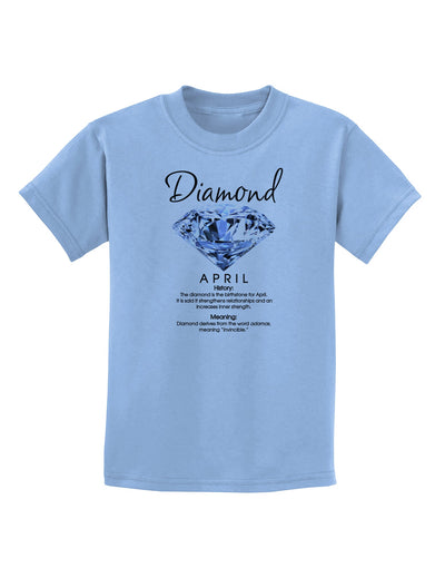 Birthstone Diamond Childrens T-Shirt-Childrens T-Shirt-TooLoud-Light-Blue-X-Small-Davson Sales