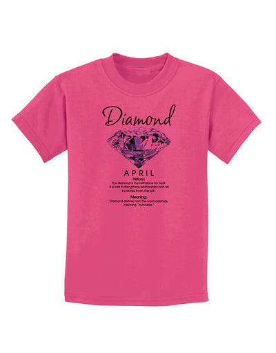 Birthstone Diamond Childrens T-Shirt-Childrens T-Shirt-TooLoud-Sangria-X-Small-Davson Sales