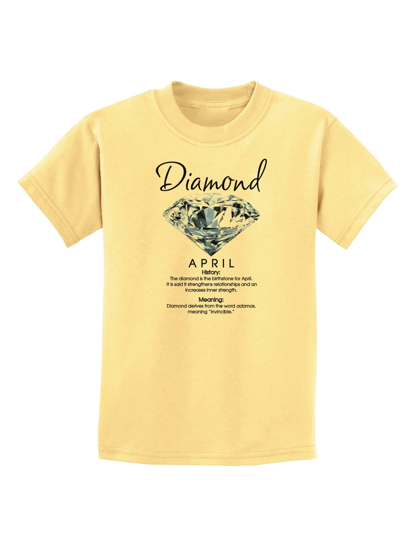 Birthstone Diamond Childrens T-Shirt-Childrens T-Shirt-TooLoud-Daffodil-Yellow-X-Small-Davson Sales