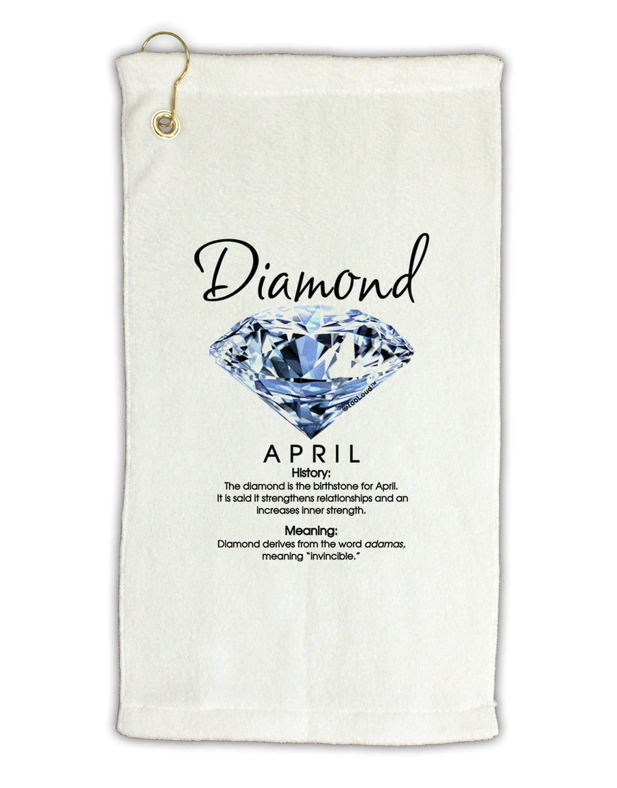 Birthstone Diamond Micro Terry Gromet Golf Towel 16 x 25 inch by TooLoud-Golf Towel-TooLoud-White-Davson Sales