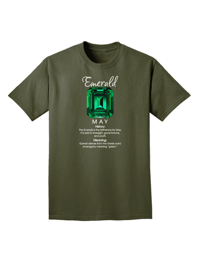 Birthstone Emerald Adult Dark T-Shirt-Mens T-Shirt-TooLoud-Military-Green-Small-Davson Sales