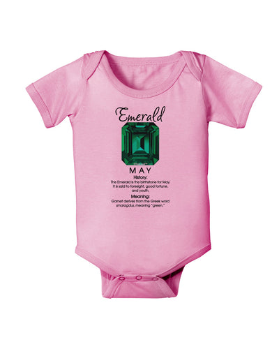 Birthstone Emerald Baby Romper Bodysuit-Baby Romper-TooLoud-Pink-06-Months-Davson Sales