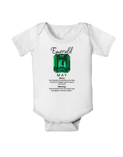 Birthstone Emerald Baby Romper Bodysuit-Baby Romper-TooLoud-White-06-Months-Davson Sales