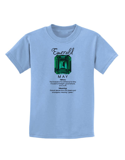 Birthstone Emerald Childrens T-Shirt-Childrens T-Shirt-TooLoud-Light-Blue-X-Small-Davson Sales