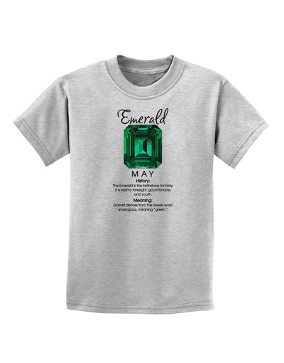 Birthstone Emerald Childrens T-Shirt-Childrens T-Shirt-TooLoud-AshGray-X-Small-Davson Sales