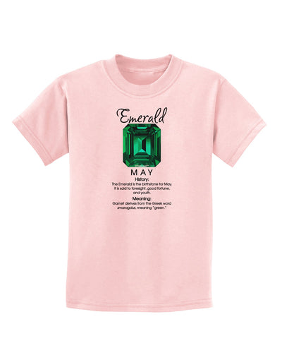 Birthstone Emerald Childrens T-Shirt-Childrens T-Shirt-TooLoud-PalePink-X-Small-Davson Sales