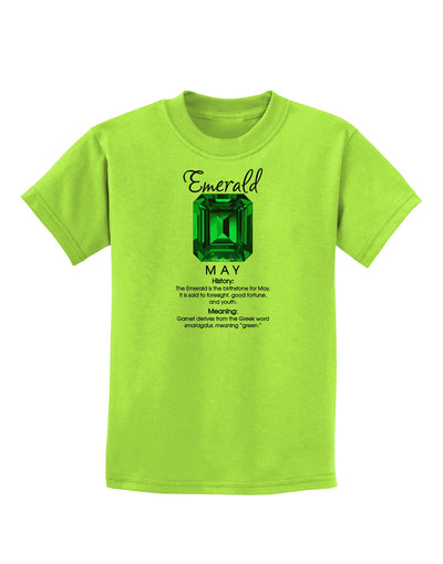 Birthstone Emerald Childrens T-Shirt-Childrens T-Shirt-TooLoud-Lime-Green-X-Small-Davson Sales