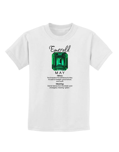 Birthstone Emerald Childrens T-Shirt-Childrens T-Shirt-TooLoud-White-X-Small-Davson Sales