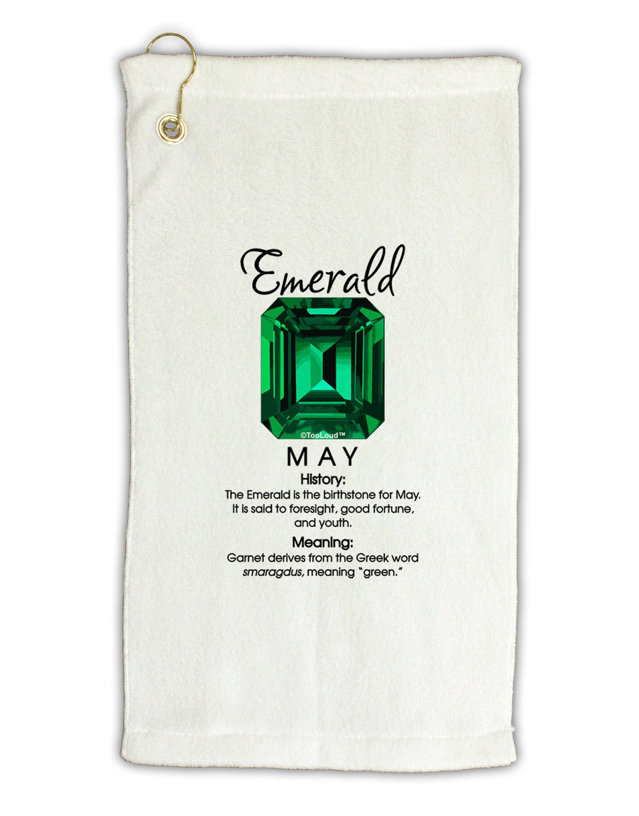 Birthstone Emerald Micro Terry Gromet Golf Towel 16 x 25 inch by TooLoud-Golf Towel-TooLoud-White-Davson Sales