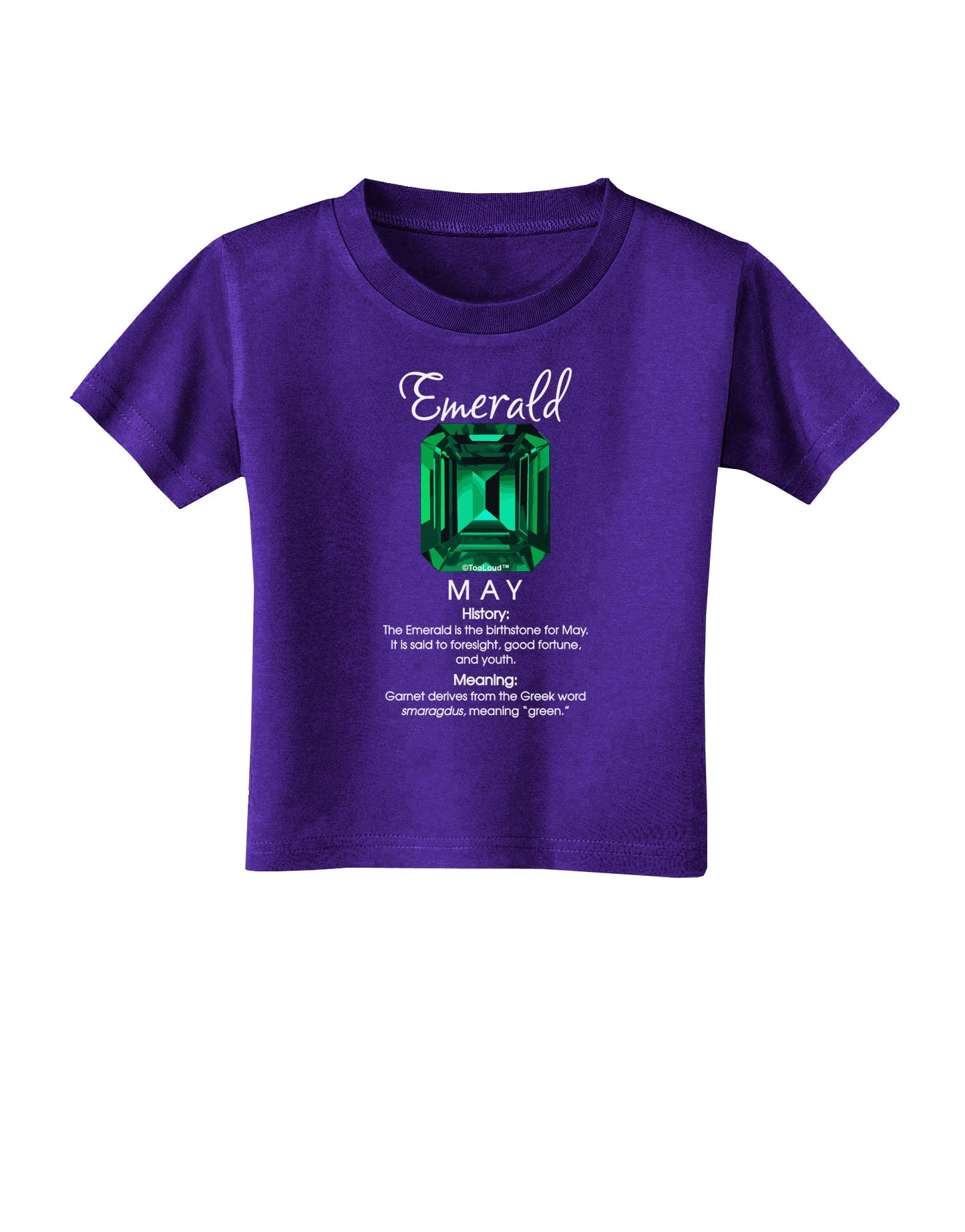 Birthstone Emerald Toddler T-Shirt Dark-Toddler T-Shirt-TooLoud-Purple-2T-Davson Sales