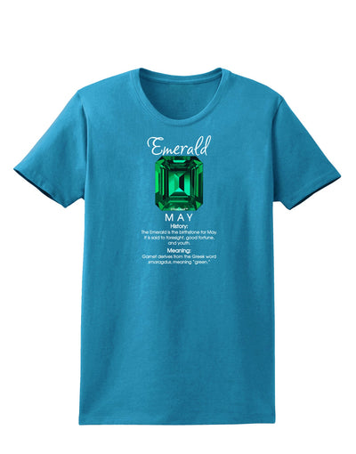 Birthstone Emerald Womens Dark T-Shirt-TooLoud-Turquoise-X-Small-Davson Sales