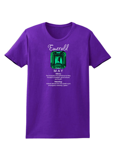 Birthstone Emerald Womens Dark T-Shirt-TooLoud-Purple-X-Small-Davson Sales