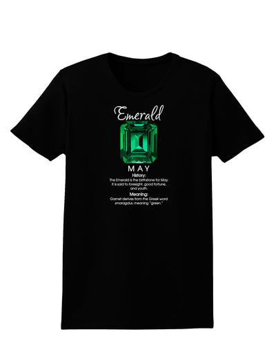 Birthstone Emerald Womens Dark T-Shirt-TooLoud-Black-X-Small-Davson Sales