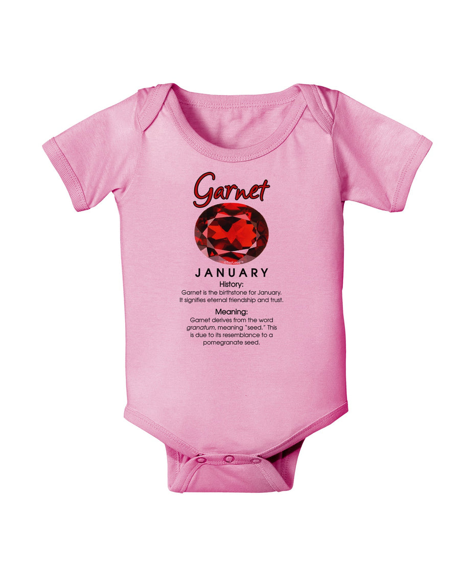 Birthstone Garnet Baby Romper Bodysuit-Baby Romper-TooLoud-White-06-Months-Davson Sales