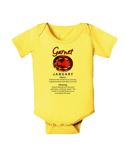 Birthstone Garnet Baby Romper Bodysuit-Baby Romper-TooLoud-Yellow-06-Months-Davson Sales