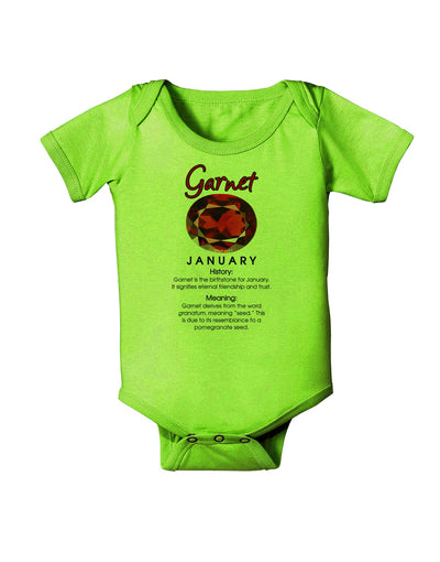 Birthstone Garnet Baby Romper Bodysuit-Baby Romper-TooLoud-Lime-06-Months-Davson Sales