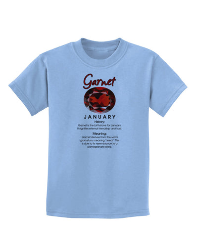 Birthstone Garnet Childrens T-Shirt-Childrens T-Shirt-TooLoud-Light-Blue-X-Small-Davson Sales