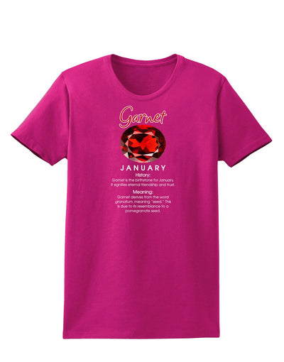 Birthstone Garnet Womens Dark T-Shirt-TooLoud-Hot-Pink-Small-Davson Sales