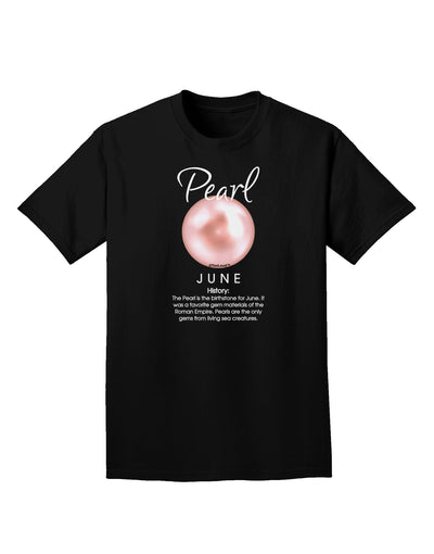 Birthstone Pearl Adult Dark T-Shirt-Mens T-Shirt-TooLoud-Black-Small-Davson Sales