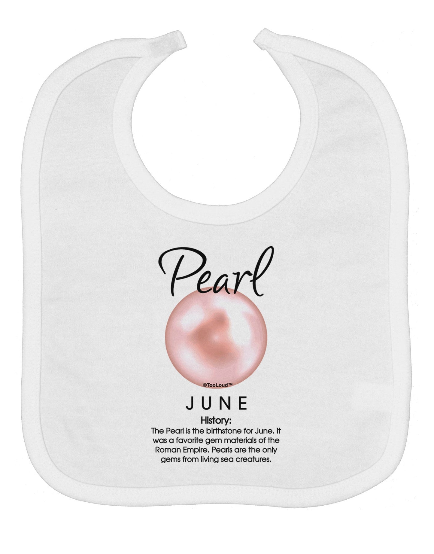 Birthstone Pearl Baby Bib