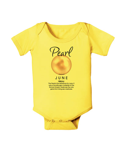 Birthstone Pearl Baby Romper Bodysuit-Baby Romper-TooLoud-Yellow-06-Months-Davson Sales