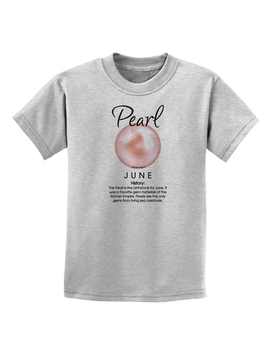 Birthstone Pearl Childrens T-Shirt-Childrens T-Shirt-TooLoud-AshGray-X-Small-Davson Sales