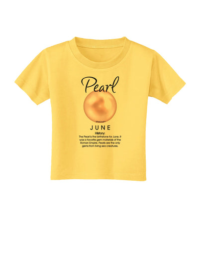 Birthstone Pearl Toddler T-Shirt-Toddler T-Shirt-TooLoud-Yellow-2T-Davson Sales