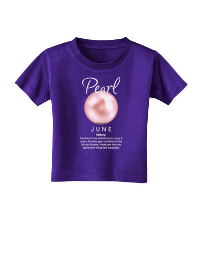 Birthstone Pearl Toddler T-Shirt Dark-Toddler T-Shirt-TooLoud-Purple-2T-Davson Sales