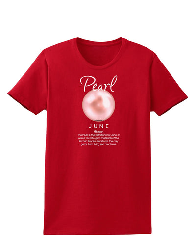 Birthstone Pearl Womens Dark T-Shirt-TooLoud-Red-X-Small-Davson Sales