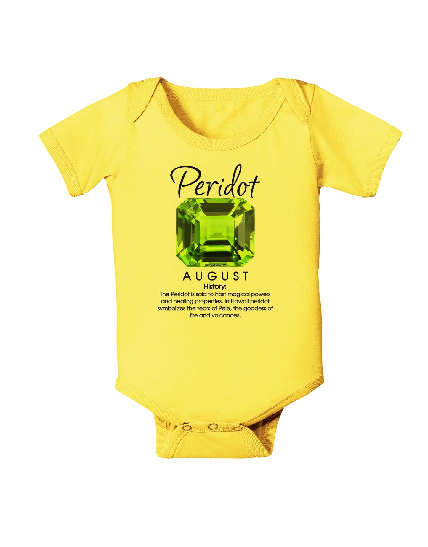 Birthstone Peridot Baby Romper Bodysuit-Baby Romper-TooLoud-Yellow-06-Months-Davson Sales