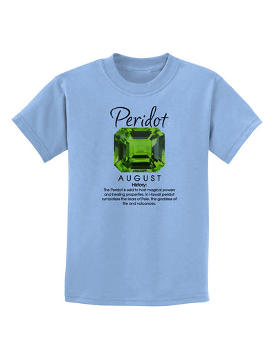 Birthstone Peridot Childrens T-Shirt-Childrens T-Shirt-TooLoud-Light-Blue-X-Small-Davson Sales