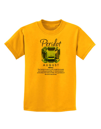 Birthstone Peridot Childrens T-Shirt-Childrens T-Shirt-TooLoud-Gold-X-Small-Davson Sales