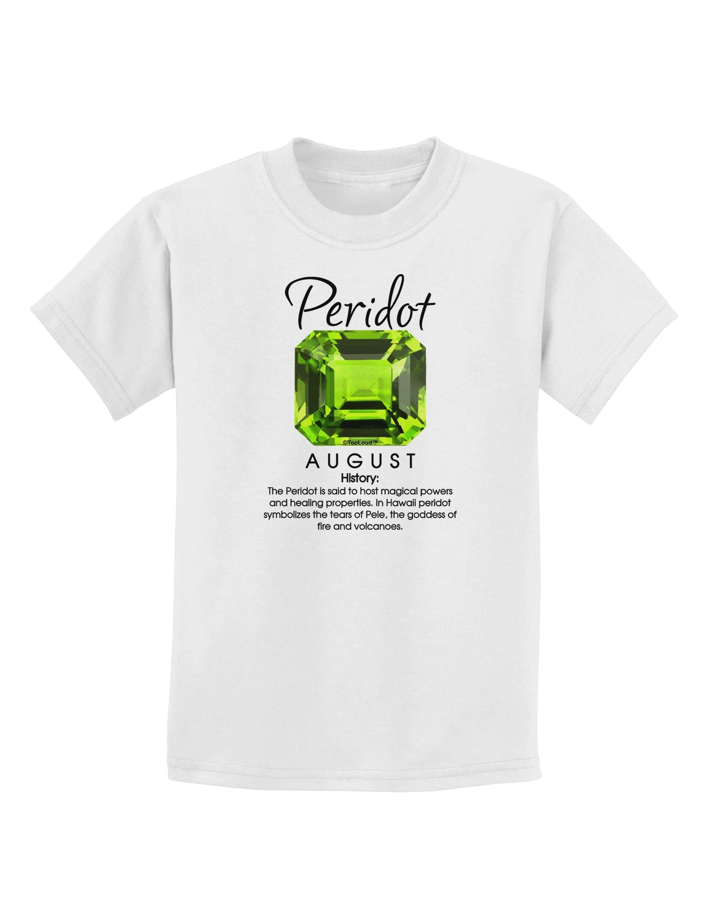 Birthstone Peridot Childrens T-Shirt-Childrens T-Shirt-TooLoud-White-X-Small-Davson Sales