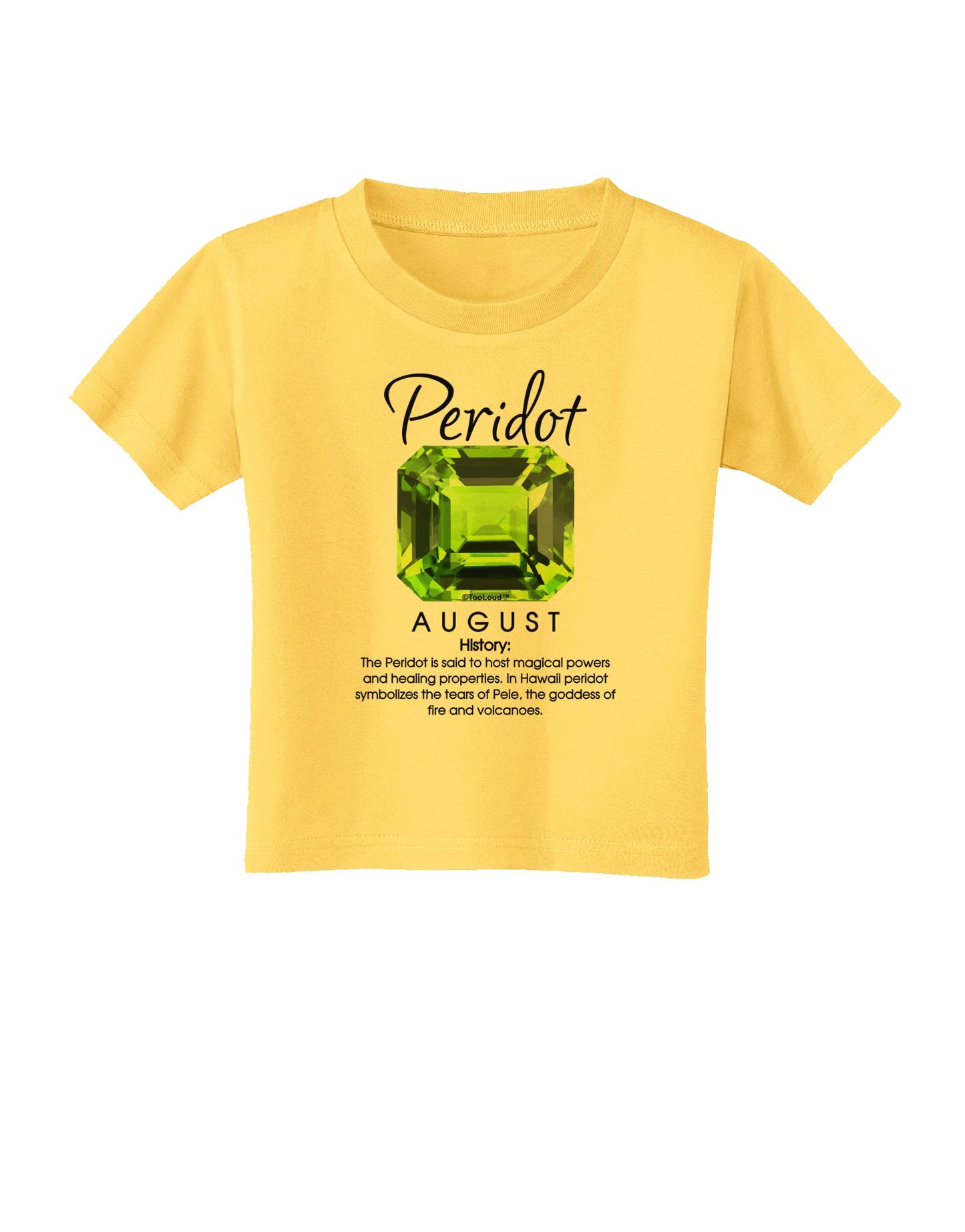 Birthstone Peridot Toddler T-Shirt-Toddler T-Shirt-TooLoud-Yellow-2T-Davson Sales
