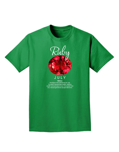 Birthstone Ruby Adult Dark T-Shirt-Mens T-Shirt-TooLoud-Kelly-Green-Small-Davson Sales