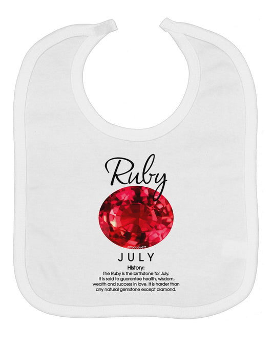 Birthstone Ruby Baby Bib