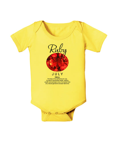 Birthstone Ruby Baby Romper Bodysuit-Baby Romper-TooLoud-Yellow-06-Months-Davson Sales