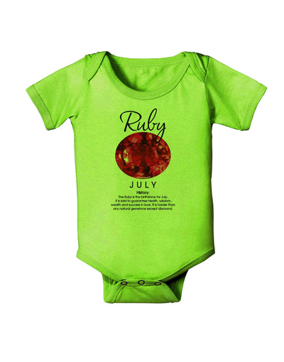 Birthstone Ruby Baby Romper Bodysuit-Baby Romper-TooLoud-Lime-06-Months-Davson Sales